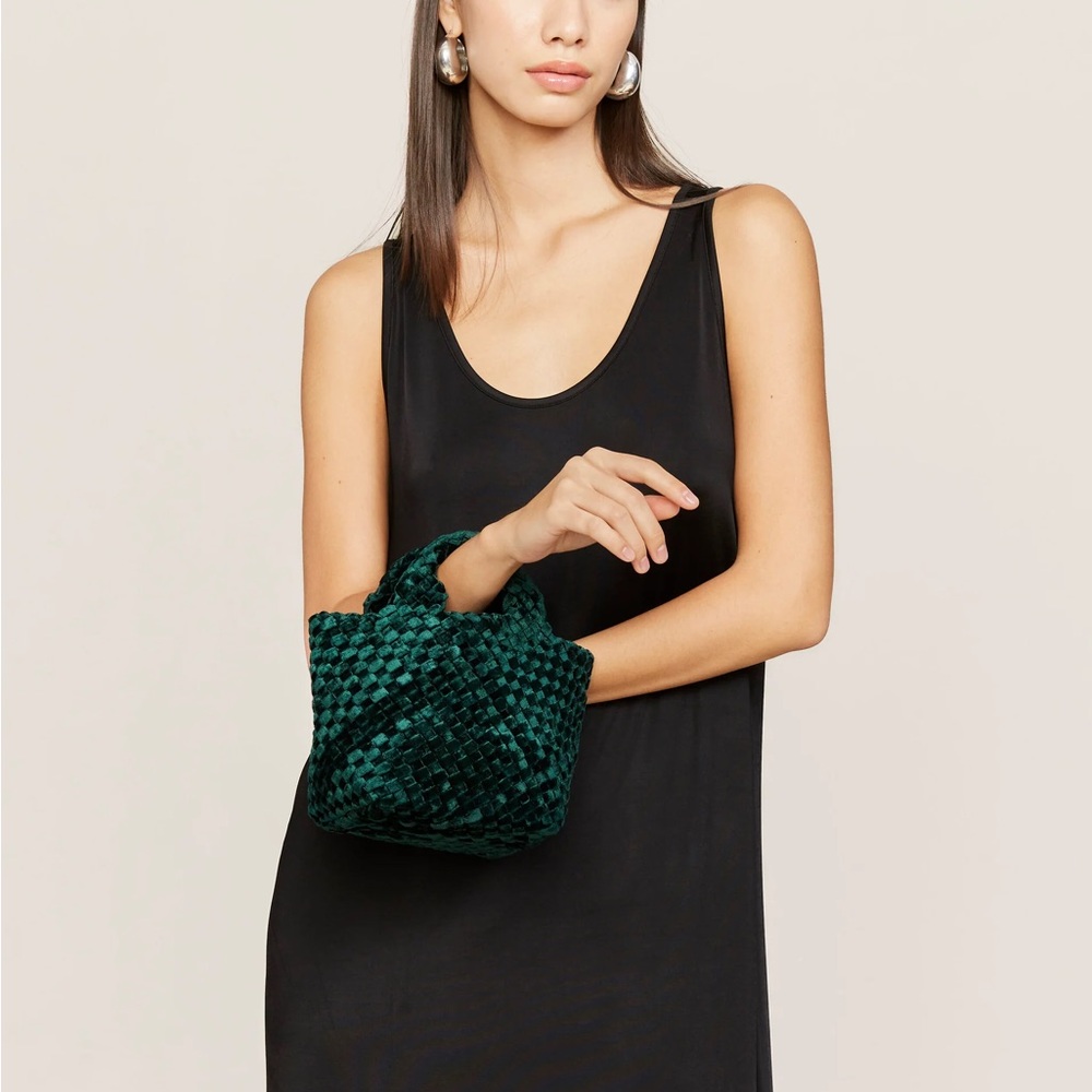 NWT Naghedi St. Barths Petit Tote - Emerald Velvet - Picture 4 of 6